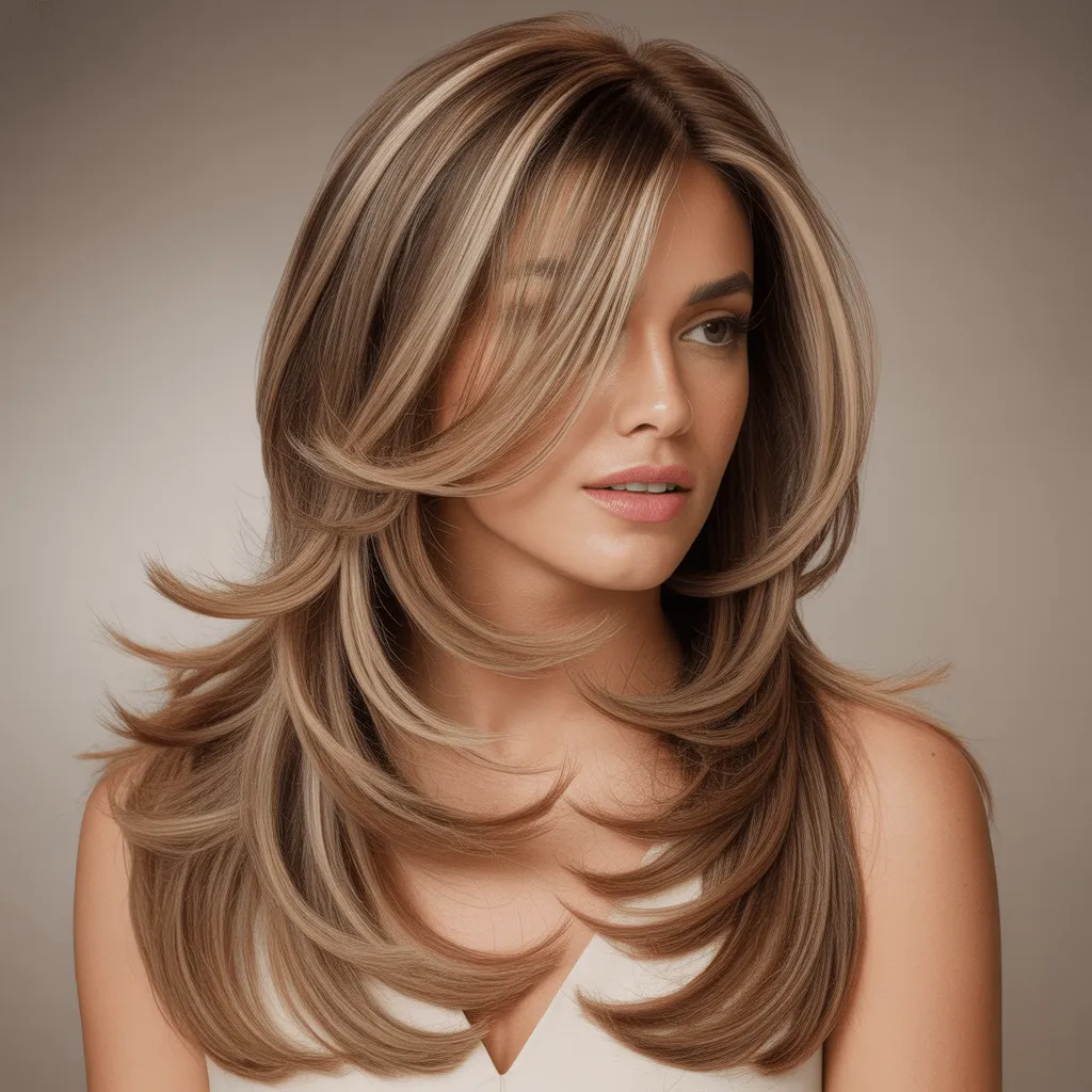 Corte largo en capas con ondas suaves y naturales, ideal para un estilo relajado.