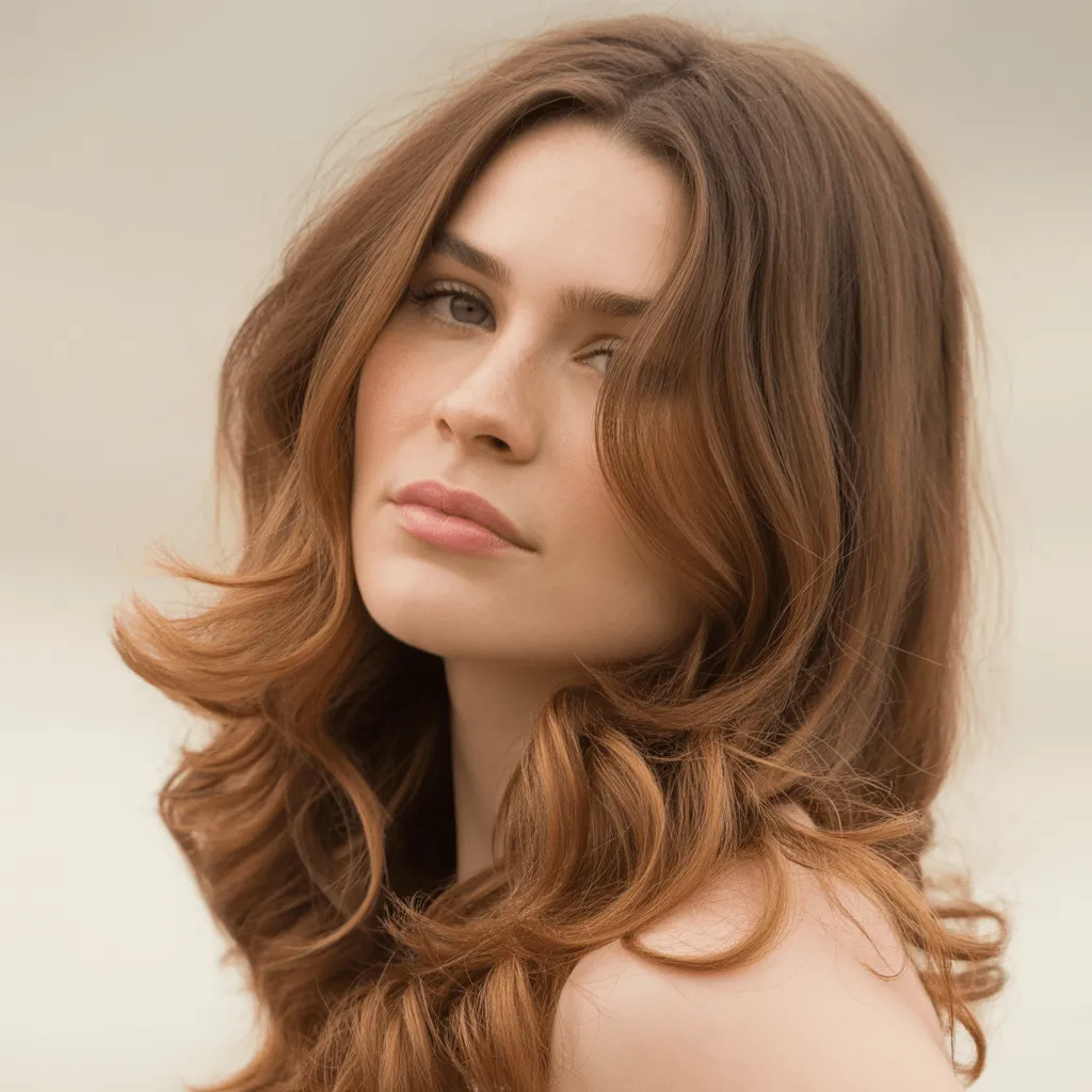 Cabello largo con ondas sueltas al estilo playa, dando un look fresco y relajado, ideal para el día a día