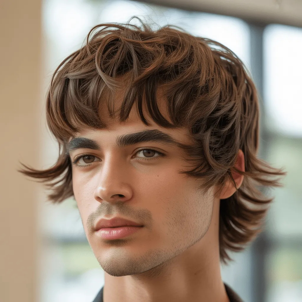 Corte quiff para hombre, con volumen elevado en la parte frontal y los lados más cortos.