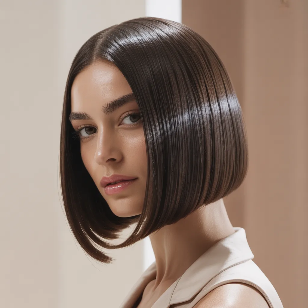 Mujer con corte recto pulido 2026, cabello liso y moderno Pinterest España 2