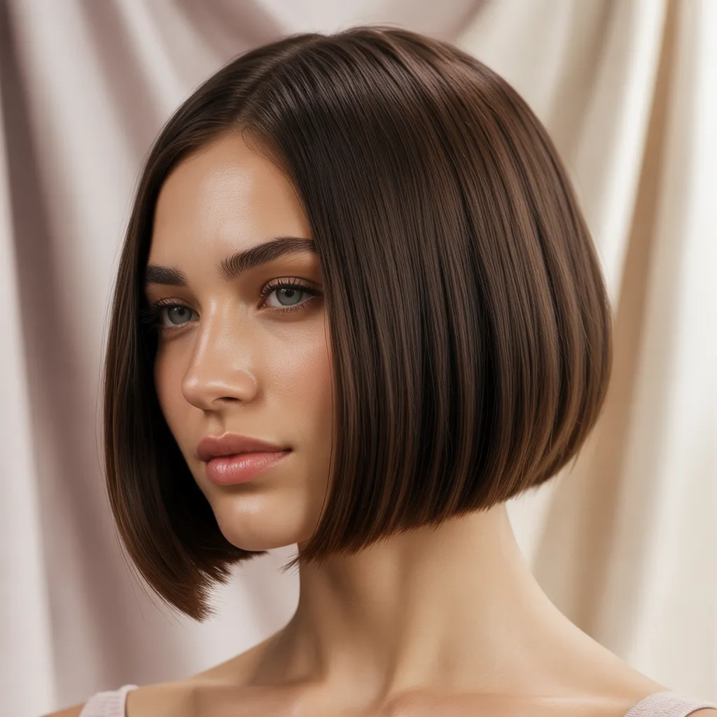 Mujer con corte recto pulido 2026, cabello liso y moderno Pinterest España 3