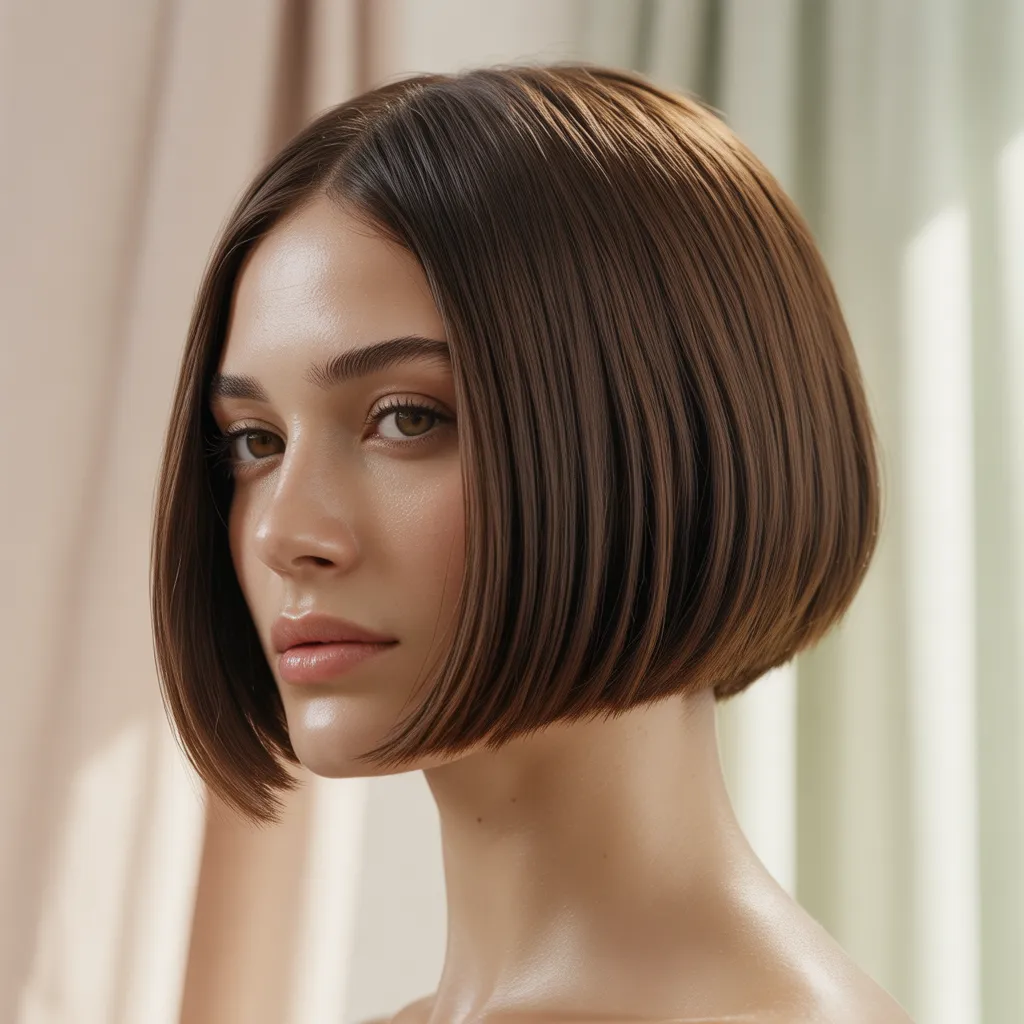 Mujer con corte recto pulido 2026, cabello liso y moderno Pinterest España 4