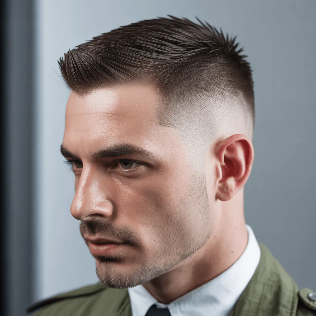 El corte alto y ajustado es la opción perfecta para policías que buscan un look profesional, ordenado y militarmente preciso.