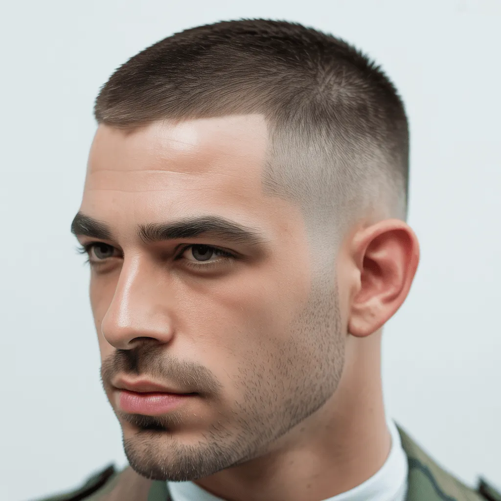 Corte corto y ajustado en policía, estilo afilado con precisión, ideal para oficiales que prefieren un look militar.
