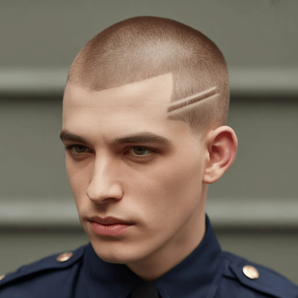 Corte de inducción afeitado para policía, práctico y eficiente, diseñado para reclutas que prefieren un estilo sencillo y rápido de mantener.