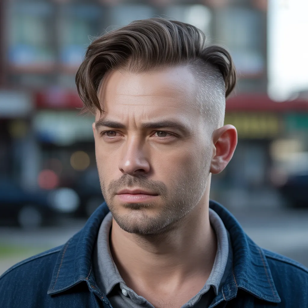 Cortes de cabello para hombres con entradas con peinado hacia adelante, estilo texturizado que aporta densidad visual en la zona frontal 2, Cortes de cabello para hombres con entradas