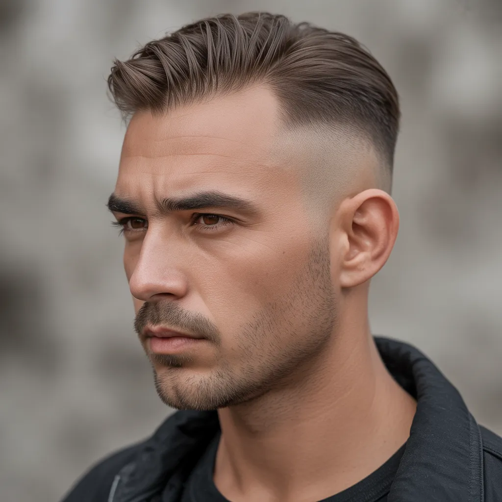 Cortes de cabello para hombres con entradas con undercut discreto, look moderno y masculino con protagonismo en la parte superior 4