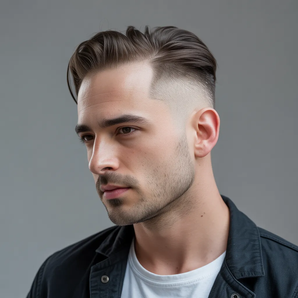 Cortes de cabello para hombres con entradas con undercut discreto, look moderno y masculino con protagonismo en la parte superior