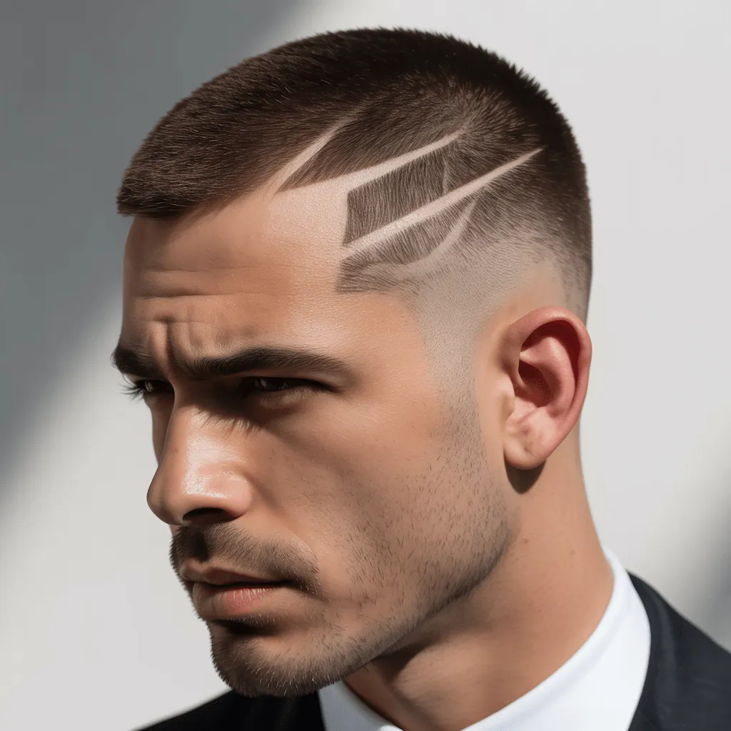 Corte Flat Top con la parte superior plana y los lados rapados en un oficial de policía militar, una opción ideal para quienes desean un look fuerte y disciplinado.