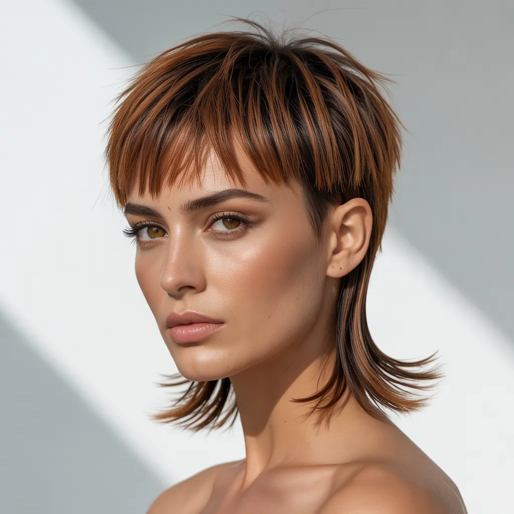 Mujer con mini mullet femenino 2026, estilo audaz y moderno Pinterest España 3