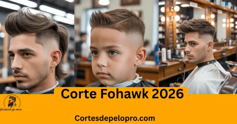 Foto ultra-realista 8K de un hombre moderno mostrando un corte de pelo fohawk fade limpio y de alto contraste. La iluminación natural destaca la textura detallada del cabello. Fondo de una barbería tradicional española., Primer plano detallado 8K de un niño mostrando un fohawk limpio y definido con un low fade perfecto. El corte moderno es ideal para niños que buscan un estilo fresco y actual.