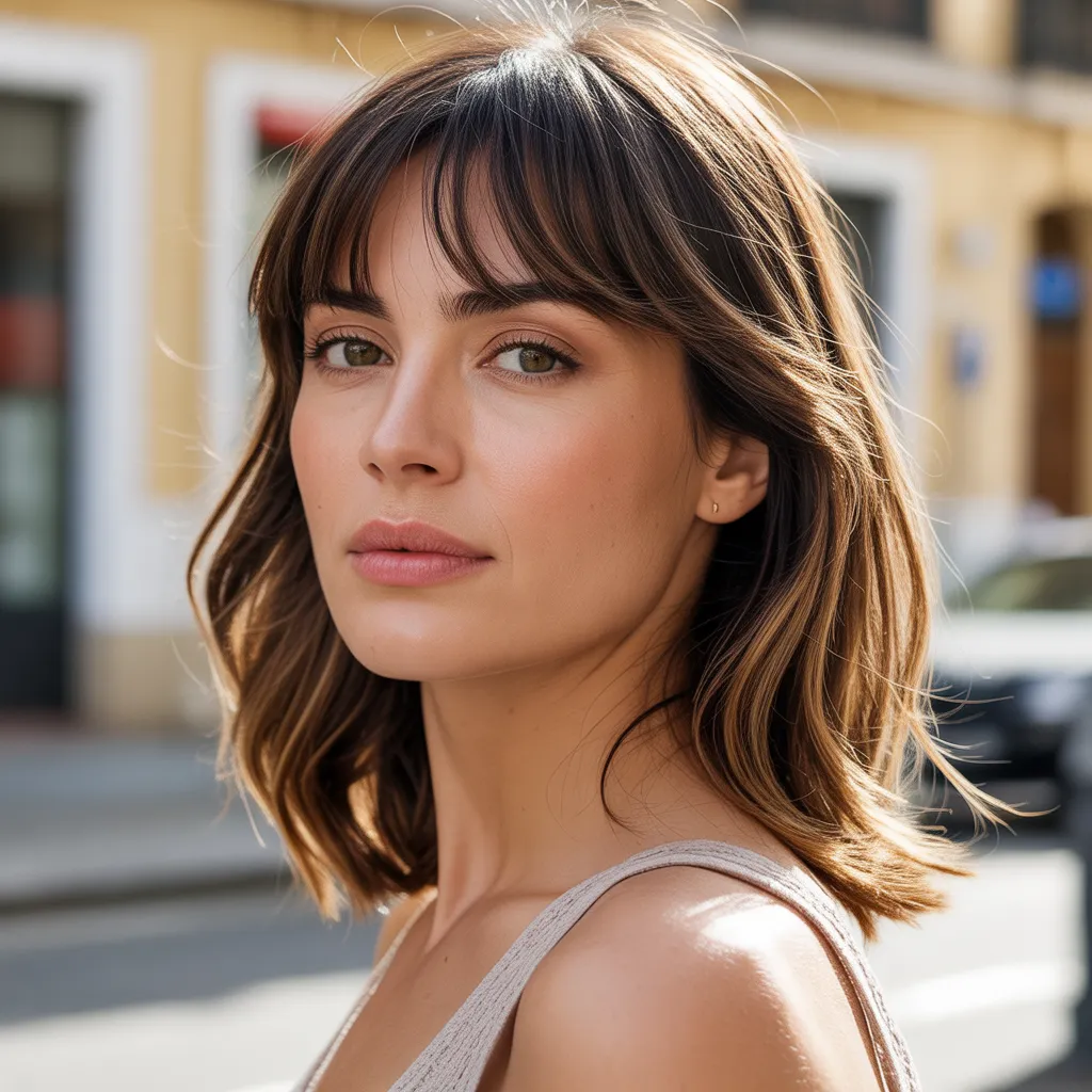 Flequillo cortina tendencia 2026 en España con estilo natural y elegante