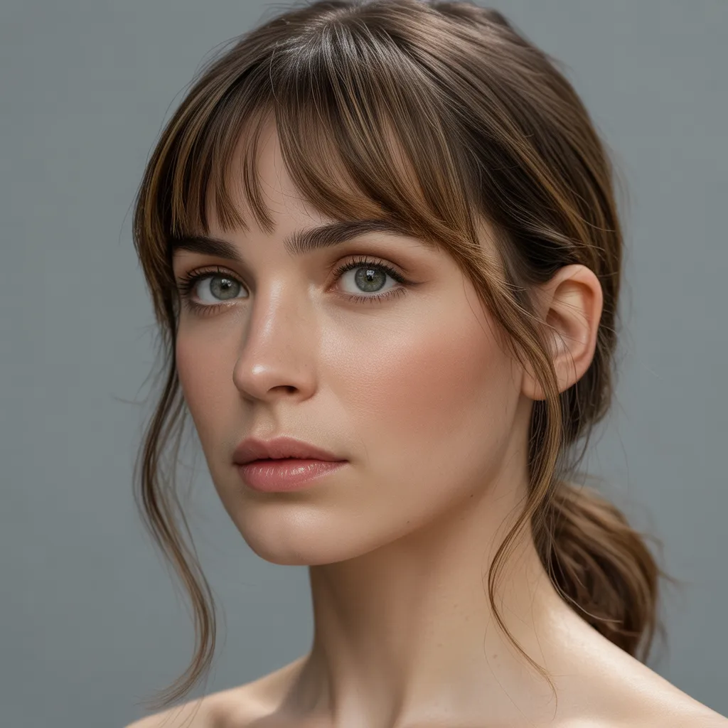 Flequillo cortina adaptado al tipo de rostro para equilibrar las facciones