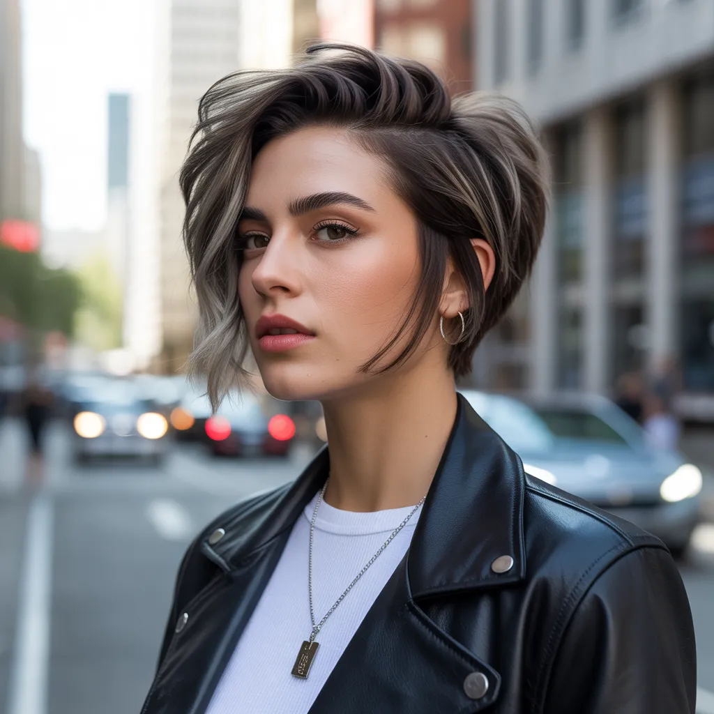 Wolf cut corto mujer con influencia mullet moderno y estética edgy. Wolf Cut Mujer