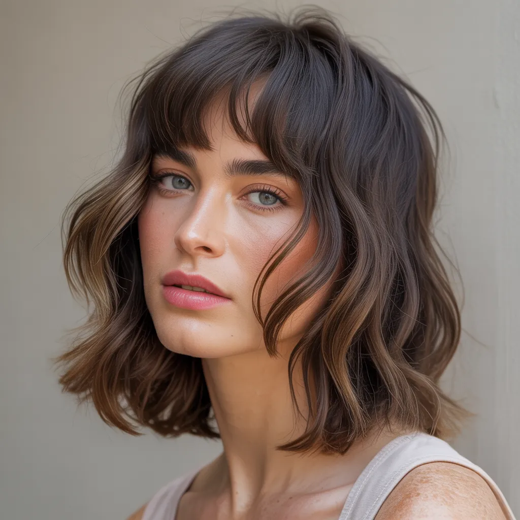 Corte wolf cut mujer media melena, tendencia en Pinterest España 2026