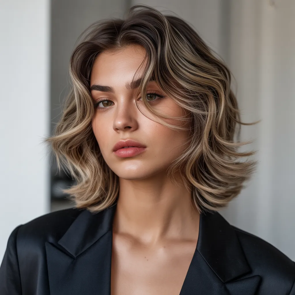 Mujer con wolf cut moderno 2026, capas desfiladas y volumen, estilo juvenil Pinterest España-3