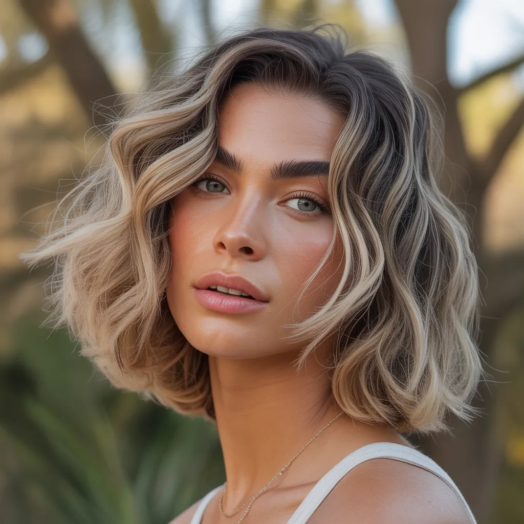 Corte wolf cut mujer ondulado con textura natural y movimiento.