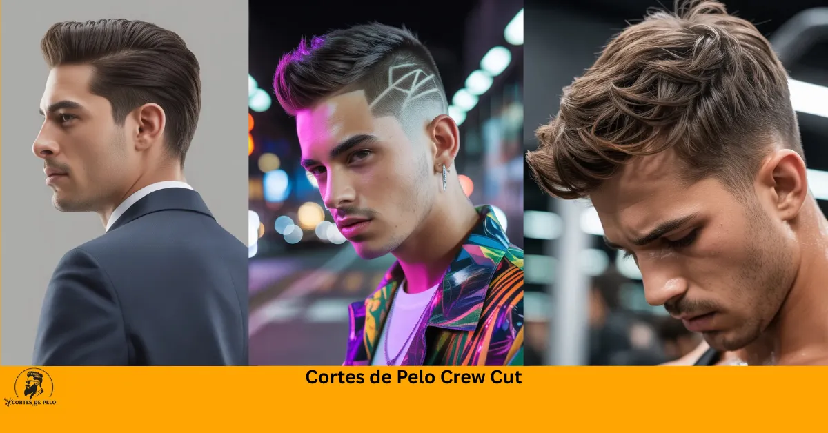 The feature image of Cortes de Pelo Crew Cut Hombre profesional con corte de pelo crew cut clásico, traje azul marino y acabado pulido