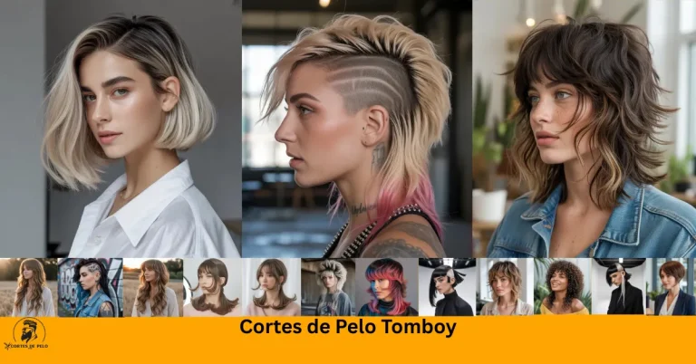Cortes de Pelo Tomboy Mujer con bob asimétrico tomboy, un lado a la mandíbula y otro a la clavícula, color rubio platino con raíces oscuras