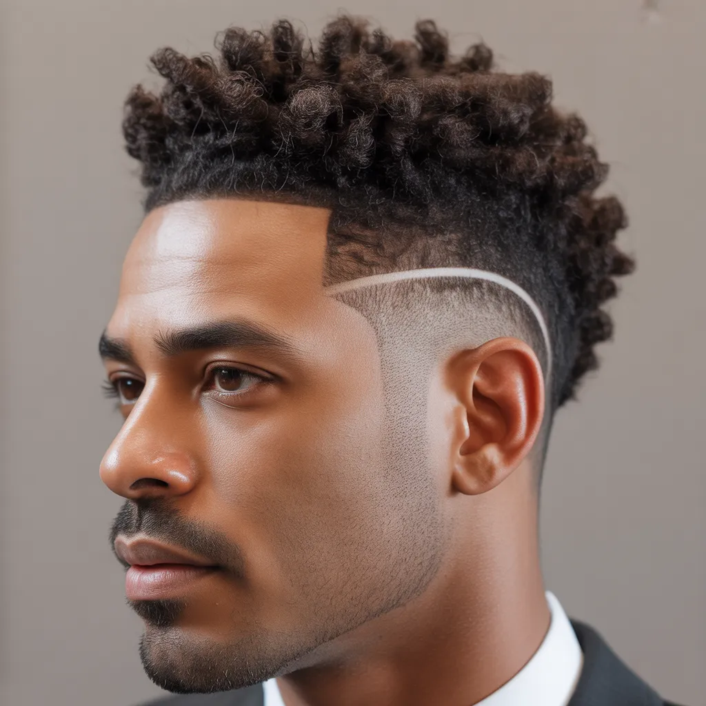 Profesional con afro taper fade bajo, transición gradual con volumen redondeado en la parte superior